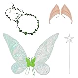 NHCMDSB Feenflügel Erwachsene 5pcs Feen Flügel Mit Elfenohren Feen Flügel Glitzernde...