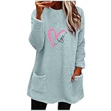 EMATOP Damen Sweatshirt ohne Kapuze Langarmshirt Casual Langarm Pullover Vintage Lockerer...
