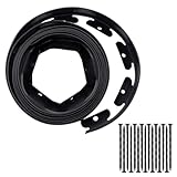 Rasenkante Kunststoff, 5m X 4cm Flexible Rasenkante Kunststoff, Schwarz...