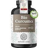 NATURE LOVE Bio Curcuma - 240 Kapseln - mit Curcumin aus Kurkuma und Piperin aus schwarzem...