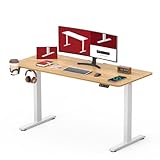 SANODESK Höhenverstellbarer Schreibtisch 110 x 60 cm mit KOMPLETTE TISCHPLATTE...