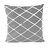 Nielsen Kissenbezug Diamond 45x45 cm Bright White (grau/weiß) Baumwolle Bedruckt...