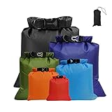 Swetup Wasserdichtes Packsack Set, 6 Stück Camping Outdoor Dry Bag Set,...