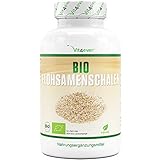 Bio Flohsamenschalen - 365 vegane Kapseln - 3000 mg je Tagesdosis - Premium:...
