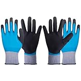 melebellot 2 Paar Arbeitshandschuhe Herren, Wasserdichte Gartenhandschuhe, Double Latex...