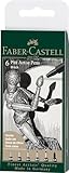 FABER-CASTELL 167154 - Tuschestift Pitt Artist Pen, Farbe 199, schwarz, XXS, XS, S, F, M,...