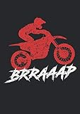 Notizbuch A4 kariert mit Softcover Design: BRAAAP Motocross Dirtbike Spruch...