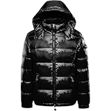 Maiyifu-GJ Herren Metallic Hooded Puffer Jacket Winter Warm Down Jackets Full Zip...
