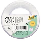 folia 12950 - Nylonfaden auf Spule, ca. 0,5 mm x 100 m, Transparent, Tragkraft 7,5 kg,...