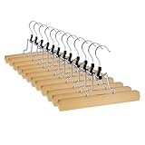 VonBueren 12x Hosenbügel Klemmbügel | Hosenspanner aus Holz | Kleiderbügel...