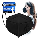 WARDERER 15 FFP2 Masken Schwarz | Atemschutzmaske 99,5% Filtereffizienz | Staubschutzmaske...