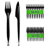RAGO® Wiederverwendbaren Plastikbesteck Set 100 Stück PREMIUM Campingbesteck I Robust...