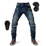 oFzimTo Motorrad-Jeanshose Für Herren, Sturzfeste Jeans Mit Geradem Bein Und 4 Arten Von...