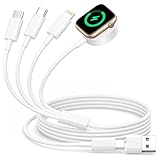 4 in 2 Multi Ladekabel für Apple Watch, Apple Watch Charger und iPhone Kabel für iWatch...