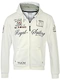 GEOGRAPHICAL NORWAY Herren Designer Hoodie Jacke, Weiß, Gr. L