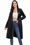 Fahsyee Damen Kunstleder Lederjacke Trenchcoat, Motorradjacken PU Moto Biker...