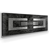 JACK DYRELL SILBER AUF GRANIT - XXL BILD - KUNST - 150 x 50cm, Leinwand auf...