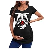 Halloween Kostüm Damen Schwanger, Damen Umstands-T-Shirt Lustiges Shirt für...