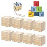 8 Stück Holzwürfel Blanko, Holzwürfel Groß 50x50x50mm, Quadrat Würfel...