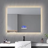 DIYHOM Badspiegel Spiegel mit LED-Beleuchtung, Rechteck 60 x 80 cm Badezimmerspiegel Mit...