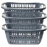 3er Set Große Wäschewanne Grau 55x37x20 cm: Dein Multitalent für Ordnung und...