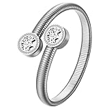 JewelryWe Lebensbaum Armreif Armband Damen: Silber Edelstahl Baum des Lebens Elastisch...