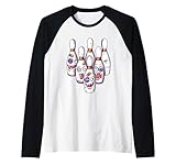 Witzige Verletzte Bowlingpins blaues Auge Pflaster Zahnlücke Raglan
