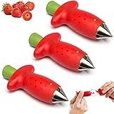 Aghoer 3 Stück Obstentkerner, Erdbeer Strunkentferner, Tomaten Strunkentferner, Erdbeere...