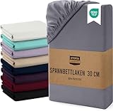 Utopia Bedding - Spannbettlaken 140x200cm Bis 30 cm - Grau - Gebürstete...