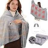 AIRCADIA Kabellose Heizdecke mit 8-Zonen-Heizung, 3 Stufen,1,5 m Verlängerungskabel...