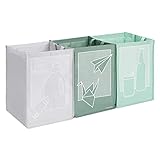 Navaris 3er Set Recycling Taschen für Glas Plastik und Papier - 3fach Mülleimer...