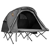 COSTWAY Feldbett mit Zelt für 2 Personen, Campingbett Campingzelt mit selbstaufblasender...