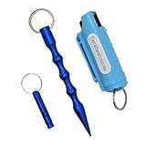3er Selbstverteidigungsset Kubotan, Notfallpfeife & Tierabwehrspray (Blau)