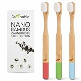 Greenable ® Kinder Nano Zahnbürste aus Bambus [3er Set] – 10.000 Extra...