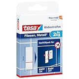 tesa Powerstrips Klebestreifen für Fliesen und Metall 2 kg - Doppelseitige...