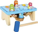 small foot 5807 Klopfbank 'Hau den Vogel' aus Holz, buntes Design mit Zahlenspiel, inkl....