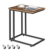 VASAGLE Beistelltisch, Sofatisch mit Rollen, C-Form, mobiler Kaffeetisch, 35 x 50 x 60 cm,...