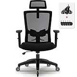 Airchros Bürostuhl Ergonomisch, Schreibtischstuhl mit Armlehnen, Kopfstütze,...