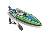 Intex Challenger K1 Kayak 1 Man Inflatable Canoe with Aluminum Oars and Hand Pump,...
