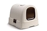 Curver petlife Katzentoilette mit Deckel, Katzenklo inklusive Schaufel, moderne...