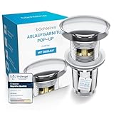 Bächlein Universal Ablaufgarnitur mit Überlauf (Chrom) - Pop Up Ventil für Waschbecken...