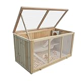 Hamsterkäfig aus Tannenholz, 94,5 x 48,5 x 49,5 cm, mit Plattformen, Leiter und...