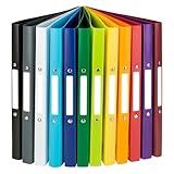 Idena 10426 - Ringbuch DIN A4, im 12er Set, 2-Ring-Mechanik mit 16 mm Durchmesser, 2 cm...