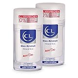 CL Deo Kristall Antitranspirant gegen starkes Schwitzen - 2er Pack 120 g Mineral Stick...