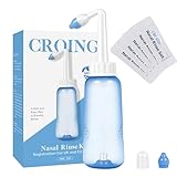 CROING - 40x Salz + 1x Nasendusche (300ml) - Neti pot, Nasendusche Nasenspülung...