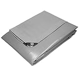 ECD Germany Abdeckplane Gewebeplane mit Ösen 6x10m 60m² 180g/m² Grau aus...