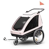 Klarfit GoKiddo Fahrradanhänger 2 Kinder - 2-in-1 Kinderanhänger & Buggy mit...