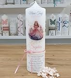 meinkerzenshop Taufkerze mit Designdruck Prinzessin personalisiert mit Name und Datum,...