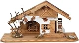Geschenkestadl Holzhaus Krippe ca. 45cm x 21cm Holz Haus Krippe Landhaus Stall...