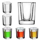 eispap Schnapsgläser-Set, transparent, mit schwerem Boden, quadratisch, für Wodka,...